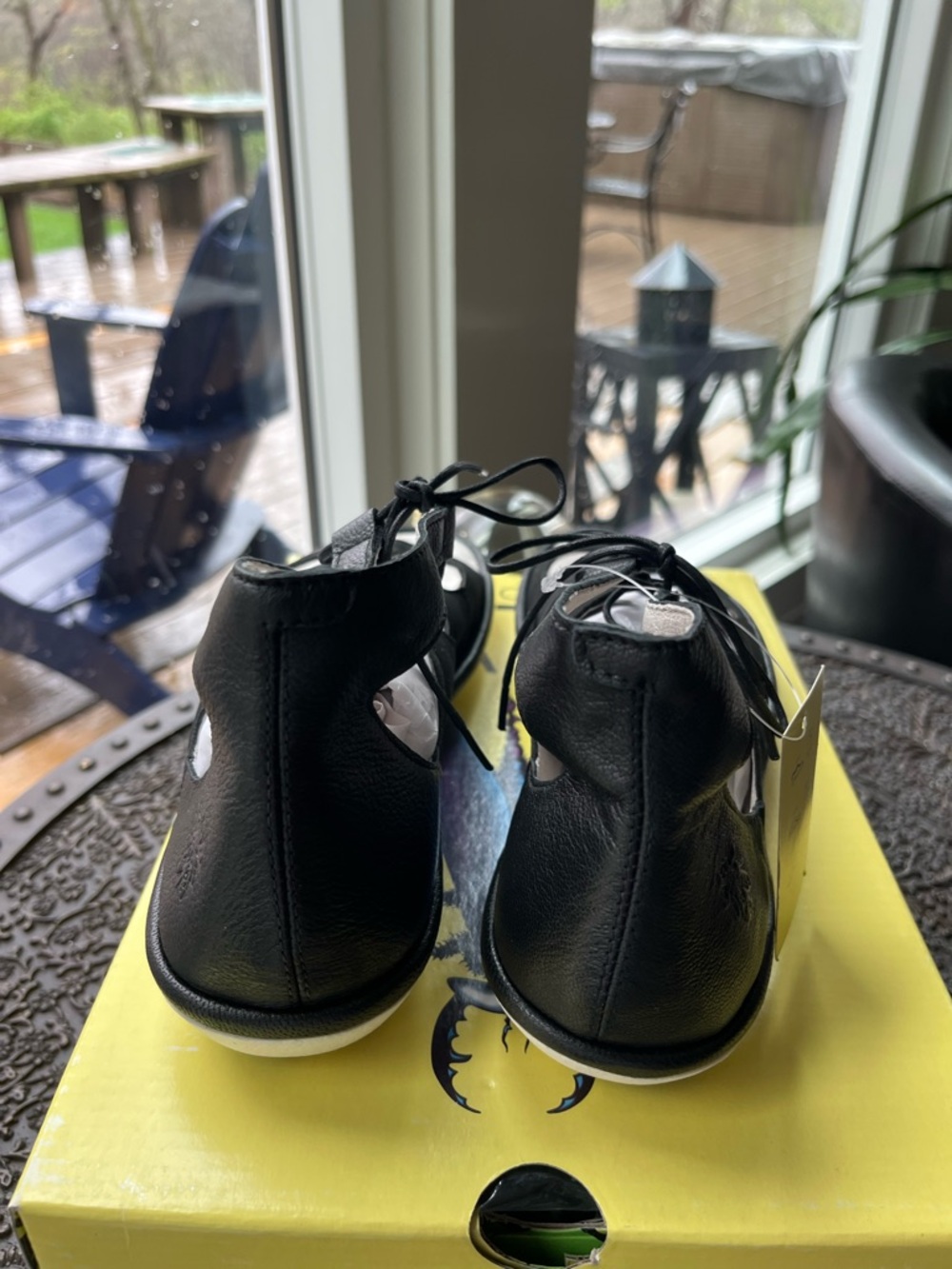 FLY LONDON MURA BLACK LACE UP SANDALS 38 7.5-8 - Picture 7 of 9